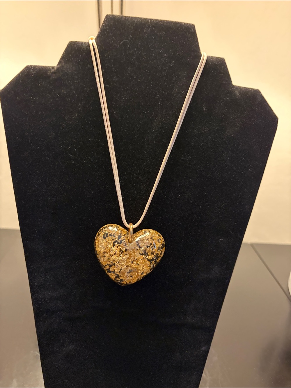 Gold Fleck Heart Pendant Necklace - Women's Jewelry